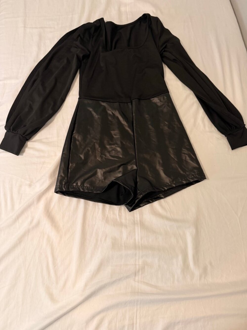 Black Leather Romper